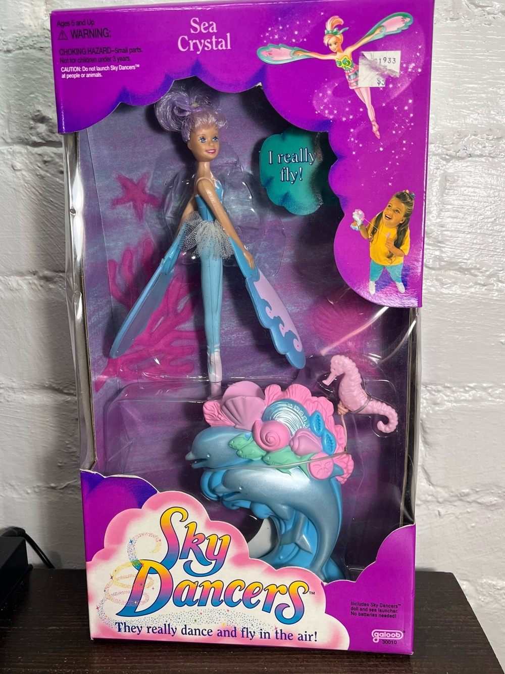 1994 Sky Dancers New in Box Vintage Sea Crystal Flying Doll - Blue & Pink